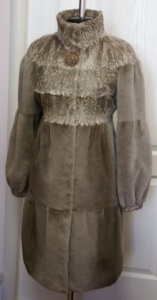 шуба из меха бобра и каракульчи фото